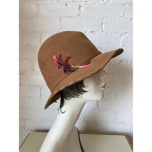 1970s brown wool fedora by frank olive, vintage hat, neiman marcus, 70s fashion